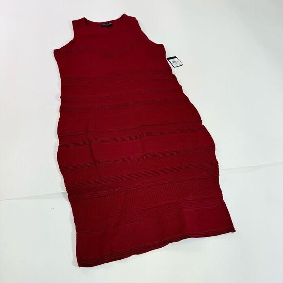 Rachel Roy Collection Dress Women’s 1X Ribbed Sleeveless ribbed Career NWT red - Picture 1 of 10